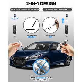 Touch Up Paint Compatible with Nissan Exact Match 2 in 1 Touch up Paint for Chips and Nicks Repair (Caspian Blue Metallic(RBY) Compatible with Pathfinder/Rogue/Rogue-Sport)