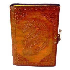 Dragon Journal aged looking paper leather w/ latch