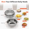 3-Tier Stainless Steel Steamer,Meat Vegetable Cooking Steamer Pot Multi Layer