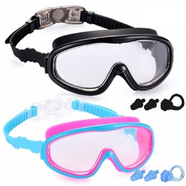 2 Pack Kids Swim Goggles, Swimming Glasses for Children from 3 to 15 Years Old