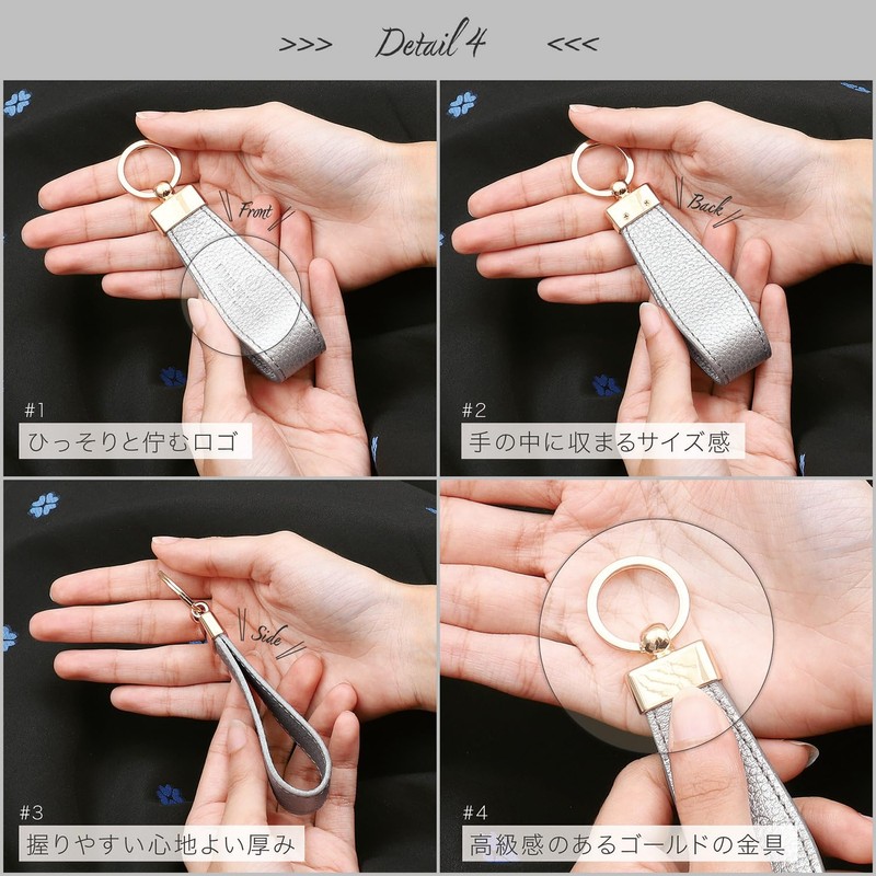 BLUE SINCERE KH3 Women's Genuine Leather Key Chain Strap Key