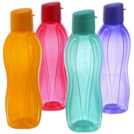 Tupperware Eco Sports Water Bottle Flip Top 1 Ltr 4pcs by Tupperware
