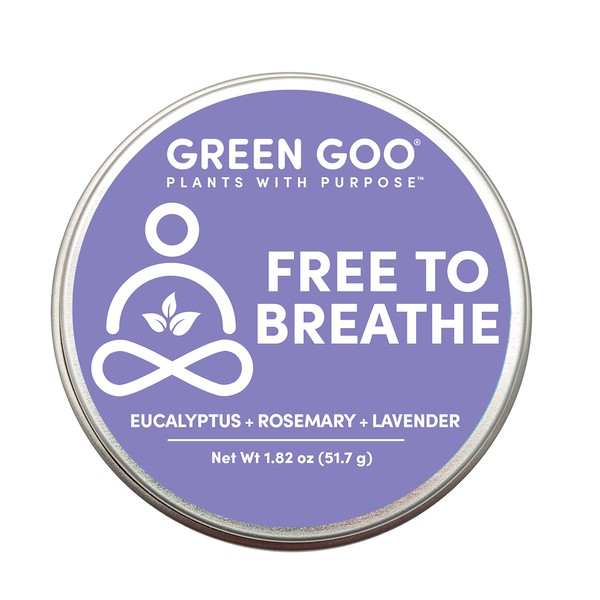 Green Goo Natural Skin Care, Free to Breathe, Chest Rub, Large Tin, 2 Ounce, Pack of 2 (Packaging May Vary)