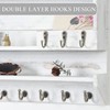 Paulownia Wood White Plus Wall Key and Mail Rack for