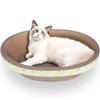 ROMOHOM Oval Cardboard Cat Scratcher Bed Lounge Couch for Indoor