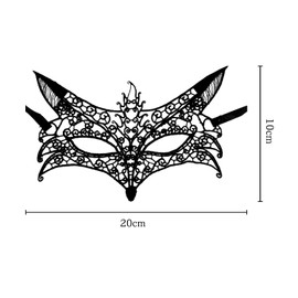 Lotsdonxia Elegant Black Lace Masquerade Mask Stylish Mystery and Glamour Design for Carnivals, Proms, and Parties Outfit (Fox)