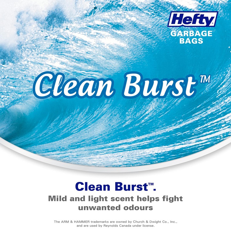 Hefty® Garbage Bags, Strong Regular 75 Litres Black, Easy Flaps,