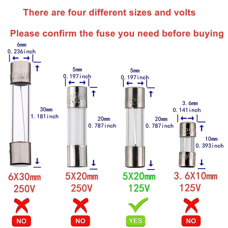 BOJACK 12 Values 120 pcs Fast Blow Glass Fuses Assortment