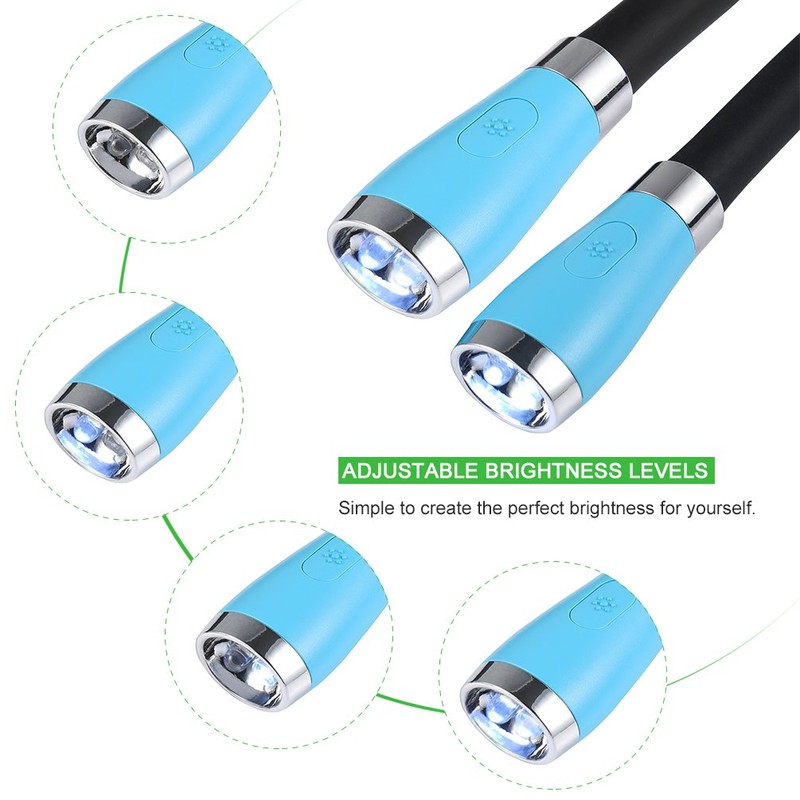 LEDGLE Neck Reading Light Rechargeable Neck Flashlights for Knitting, 4