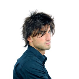 WIG ME UP - WL-2360-4 Men Gents Quality Wig WILD ONE juvenile youthful look short teased spiky dark brown