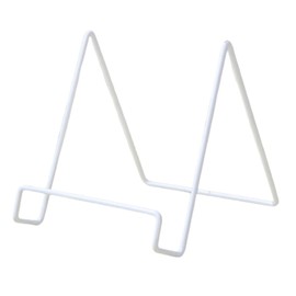 Modest Joy Metal Wire Stand, Book Stand, Book Stand, Photo Frame, Colored Paper, Catalog, Easel, Dish Stand, Metal (White, Large)