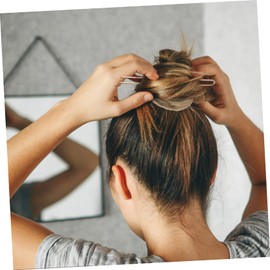 BIUDECO Metal Hair Cuff Bun Holder 2pcs Women's Hair Stick Semicircle Hair Cuff Hotop for Girls Elegant Party Accessory