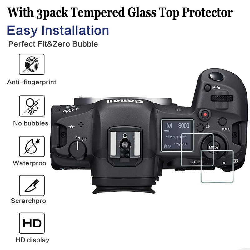 Glass Screen Protector Compatible for Canon EOS R5 R5 C