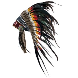 Novum Crafts Feather Headdress | Native American Indian Inspired | Multicolored