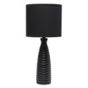 Simple Designs LT2076-BLK Alsace Ceramic Ribbed Bottle Table Lamp, Black