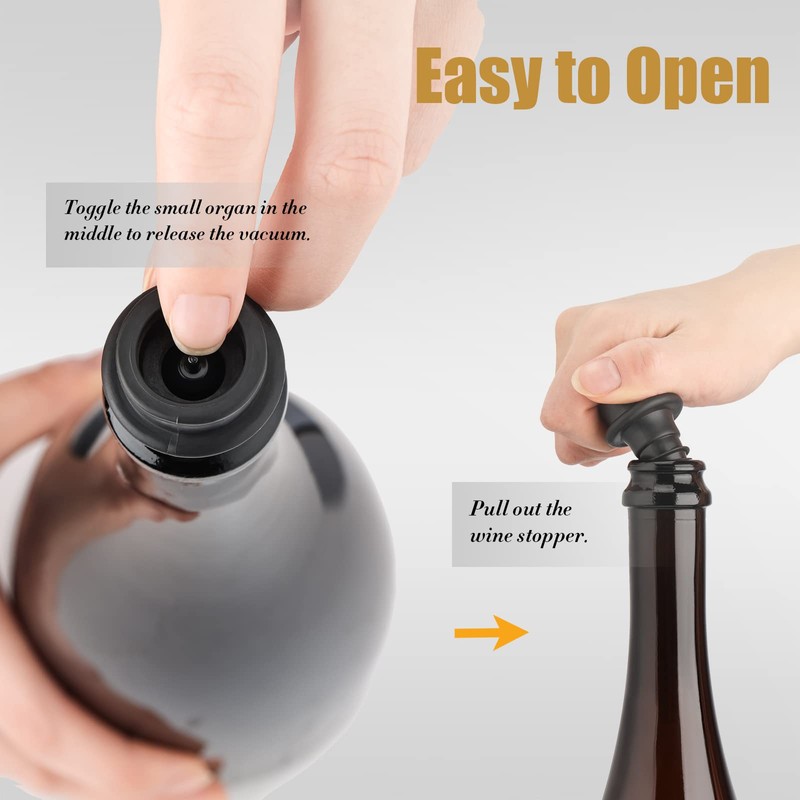OWO Wine Vacuum Pump and 4 Stopper, Wine Save &