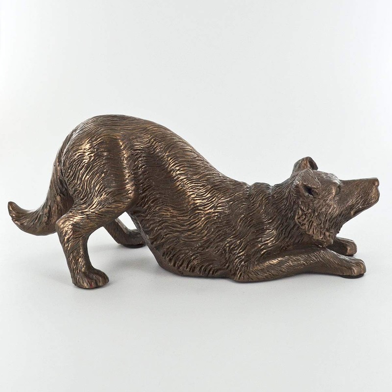 Beauchamp Bronze Border Collie Dog Figure Cold Cast Bronze