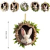 Bunny Easter Decorations, 5pcs 2D Acrylic Rabbit Climbing Tree Hole