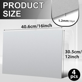 Hicarer 4 Pcs Mild Steel Sheet Cold Rolled 18 Gauge Metal Plate 0.05 Inch (1.2mm) Thick Weldable Metal Sheets for Professional Industrial DIY Use, Clean Surface Easy to Weld (9" X 12")