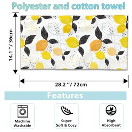 CXULIN Yellow Lemon Hand Towels Set of 2,Tropical Summer Lemons Soft Fingertip Bath Towel Small Face Washcloths Decor Kitchen Towel for Hotel Spa Gym Sport 28x14in