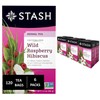 Stash Tea Wild Raspberry Hibiscus Herbal Tea - Naturally Caffeine