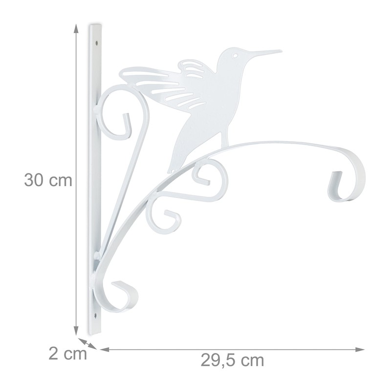 Relaxdays Hanging Basket Holder, Bird, Wall Mounted, H x W