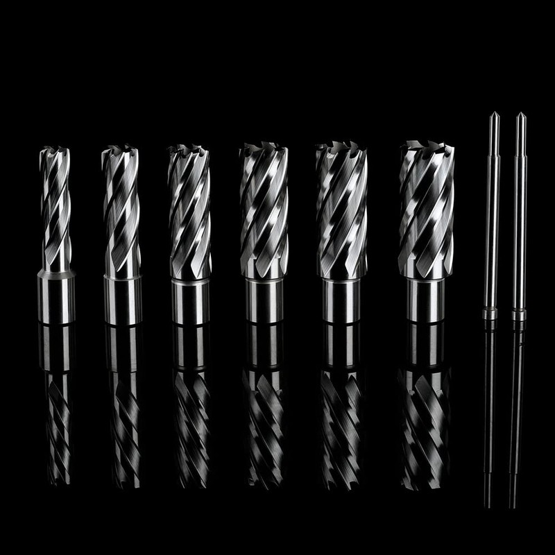 OSCARBIDE Annular Cutter Set 8 Pieces, 3/4" Weldon Shank,2" Cutting