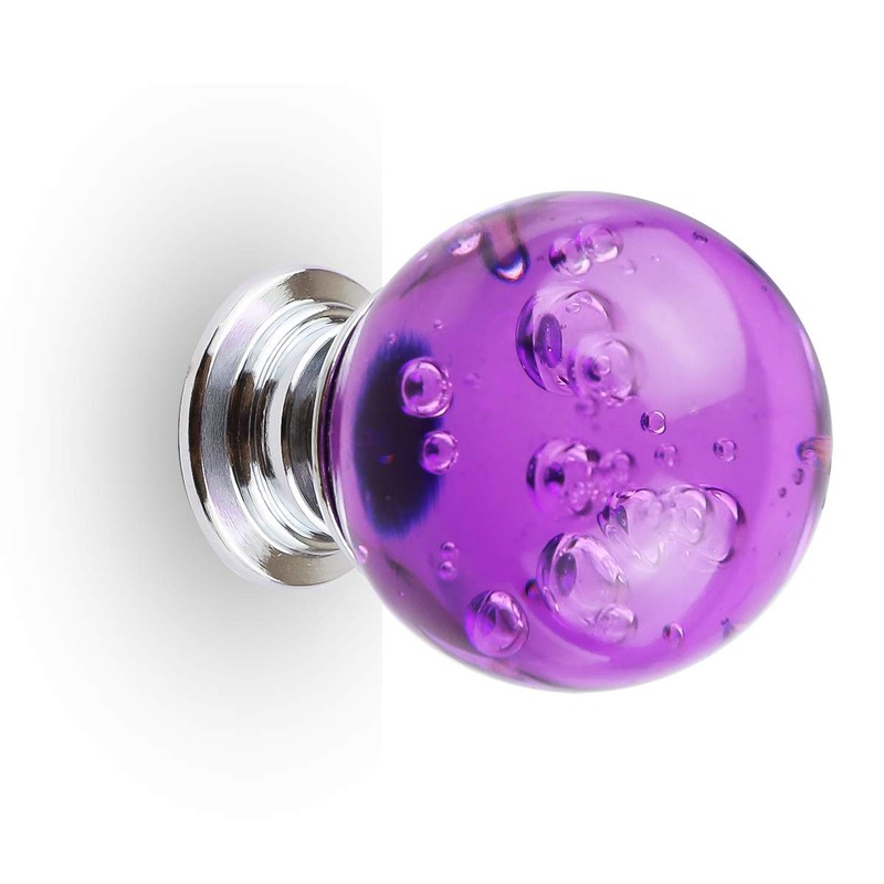 BNYZWOT 12 PCS Crystal Cabinet Knobs Round Glass Bubbles Knobs