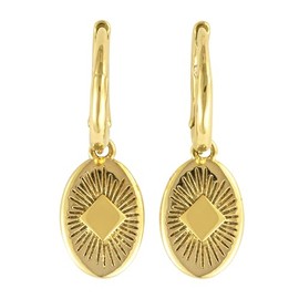 Demdaco Women's Everyday Fashion Huggie Hoop Earrings, 7mm Gold-Plated, Sunburst, 7mm, Metal, No Gemstone