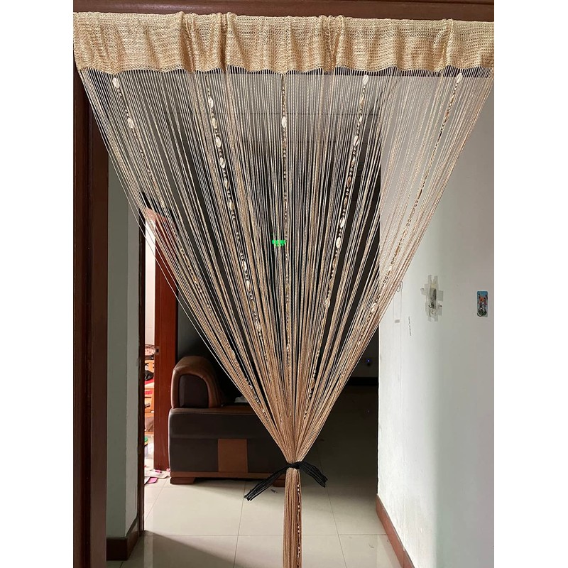 ZiDeTang Button Beaded Door Curtain Fringe Tassel Living Room Divider