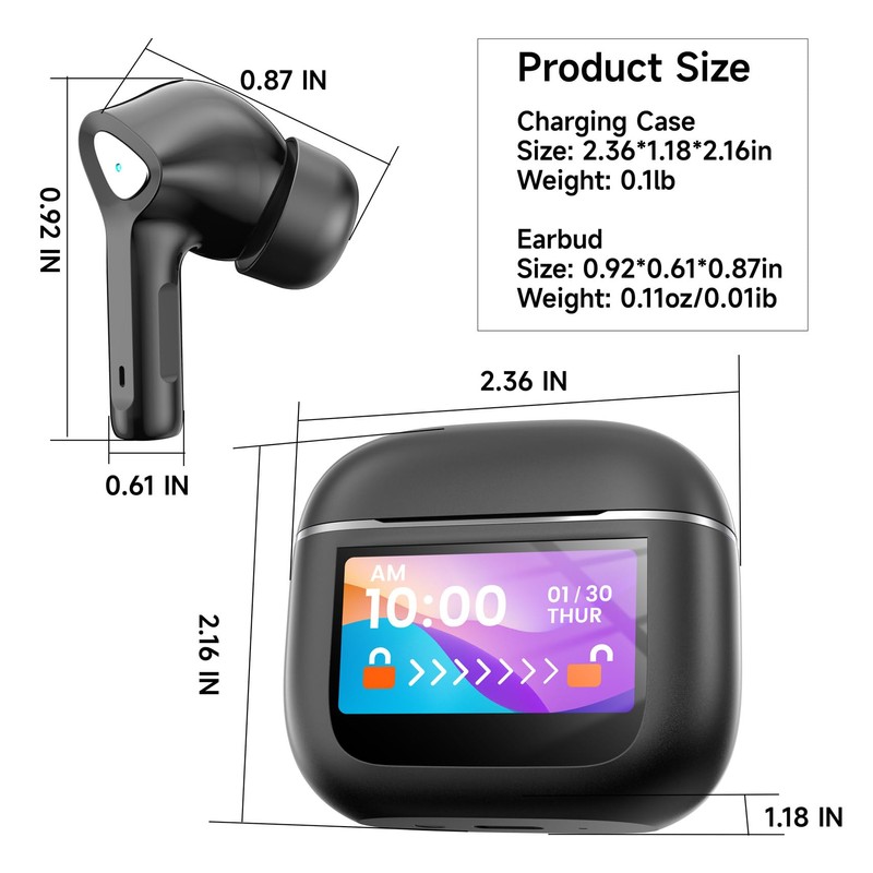 TWOSKY Wireless Earbuds Bluetooth 5.3 Headphones 50H Playtime Deep Bass