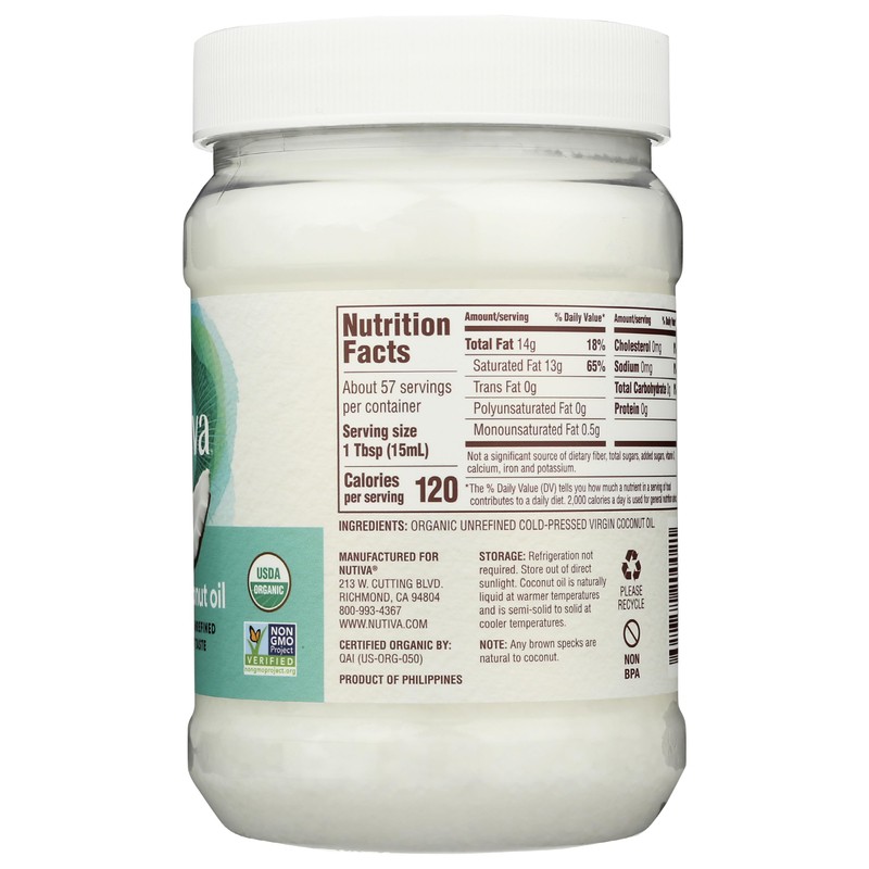 Nutiva Coconut Oil Organic Extra Virgin, 54 Oz