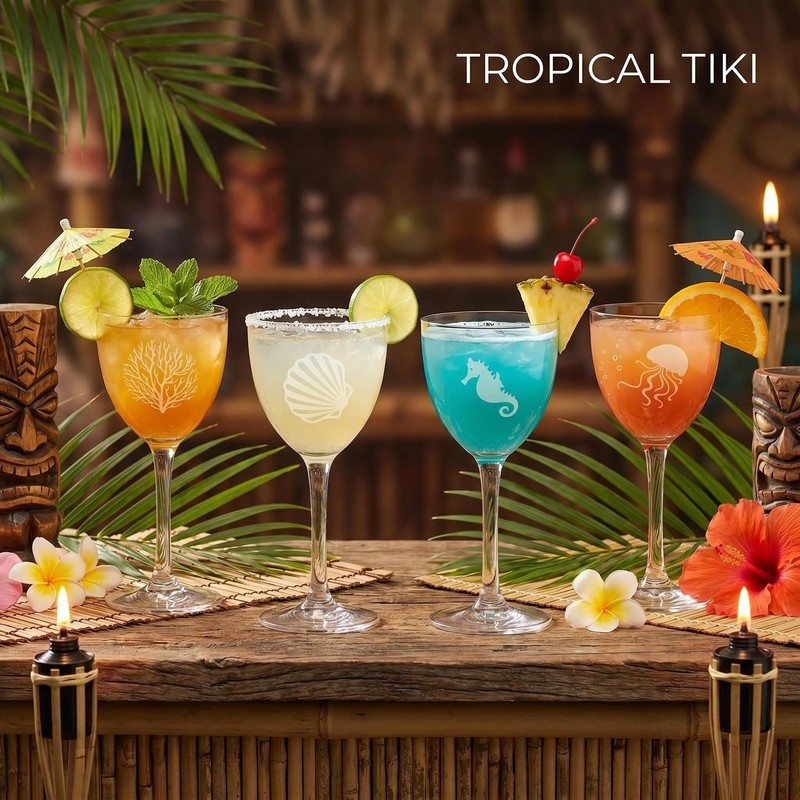 Fioance 5oz Nick & Nora Cocktail Glasses Ocean