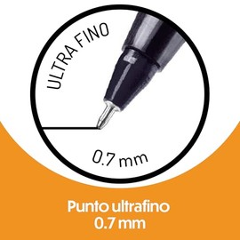 BIC, Bolígrafo de Punto Ultra Fino, Diamante, Escritura Clara y Precisa, 20h de Pulido para una Punta Ultra Precisa, Surtido de Tintas Clásicas, 10 Pi