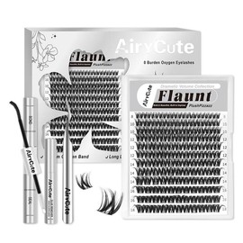 Flaunt & Short Flaunt | AiryCute Upgrade U Lashes with Ultra-Dense, Waterproof, Long-Lasting Lashes | Flora | Natural Daily, Volume Style | Beginner-Friendly DIY Lashes for a Flawless, Voluminous Look | Trendy & Must-Have Clusters:_Flaunt Kit [Volume Style]
