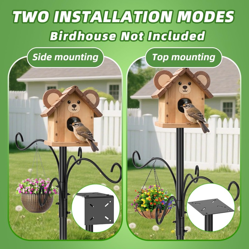 Upgraded Heavy Duty Bird Feeder Pole, 92 Inch Squirrel Proof