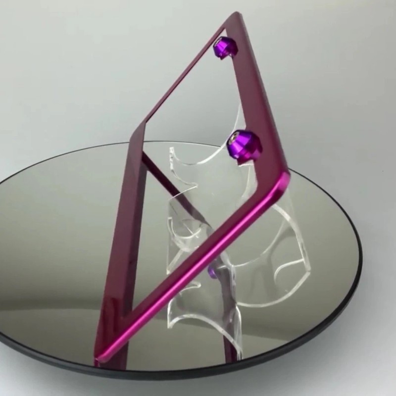 MotorVehicleParts Hot Pink Stainless Steel License Plate Frame w/ Aluminum