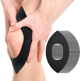 VEGCOO Pack of 20 Pre-Cut Knee Tape, Kinesiology Tapes, Physio Tape, Pre-Cut Knee Sports Tape for Muscles, Joints, Ideal for Athletes, Physiotherapy (Black)