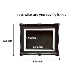 Fridge Refrigerator Magnets Picture Frames, Vintage Style Open the Back Cover and Directly Insert For Photos, Paintings, DIY Specimens, Etc. It Can Placed On the Table,Stuck on Fridge (4, black)