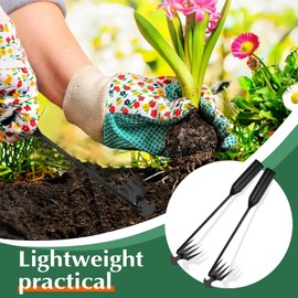 fugit Weed Puller Tool Garden Weed Pulling Tool– 15.7” Portable Garden Weeder, 4 Teeth Manganese Steel Forged Hand Tool for Uprooting Weeds, Ideal for Gardening (1PCS)