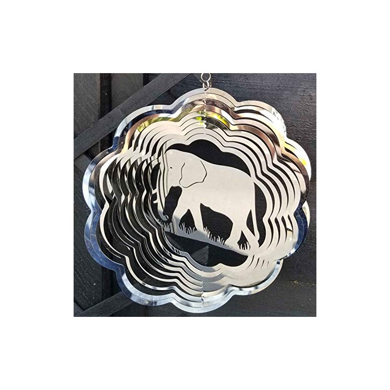 Stainless Steel Wind Spinner - 3D Mobile - Elephant Spinner