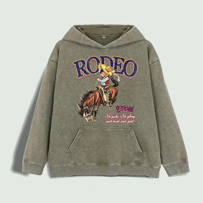 Rodeo Spirit Graphic Hoodie 100% Cotton US Warehouse 6 ColorsColor: