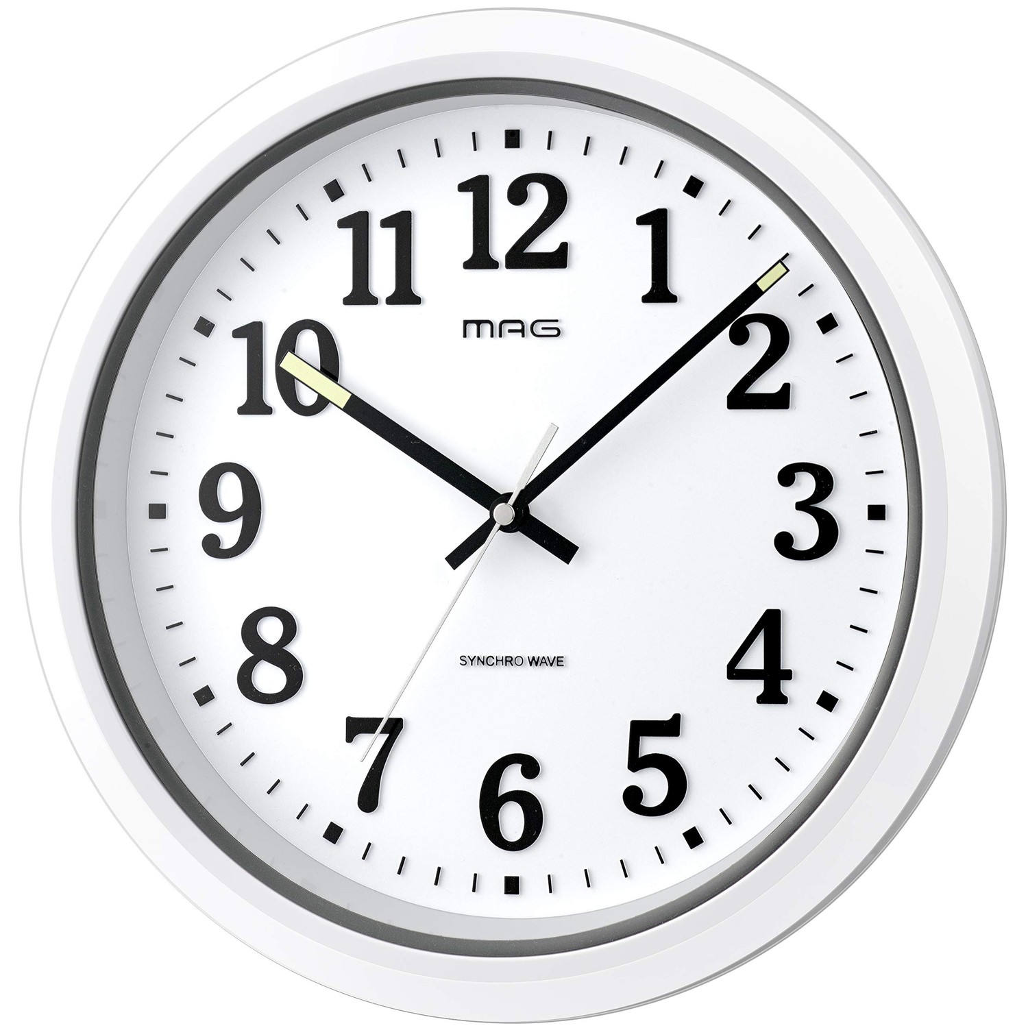 MAG W-734WH-Z Wall Clock, Radio Clock, Waterproof, Dustproof, Analog ...