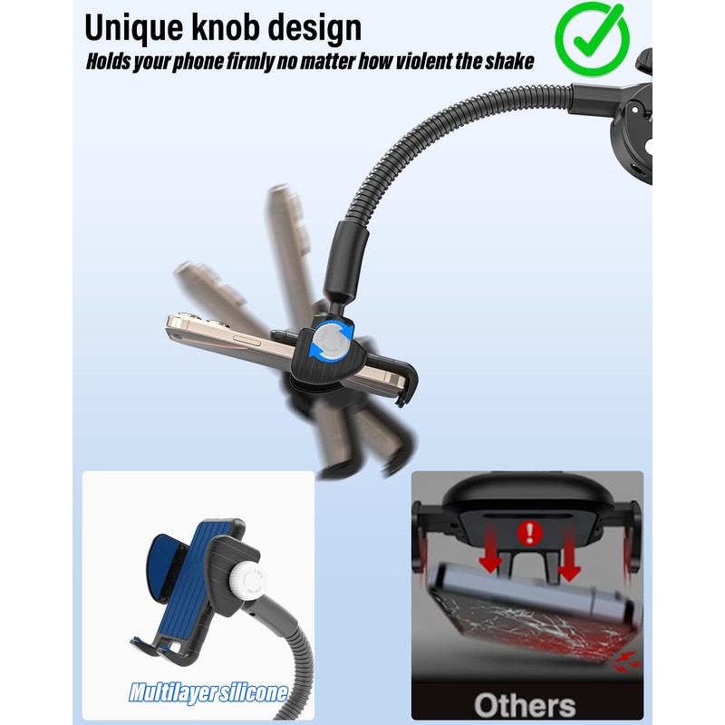 Charchendo Wheelchair & Stroller Phone Holder with Flexible Gooseneck Arm,