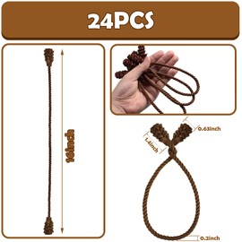 Christmas Garland Ties Christmas Decorative Twist Ties Reusable and Flexible Twist Ties for Garland, Banisters and Home Decoration(Brown,24 Pieces)