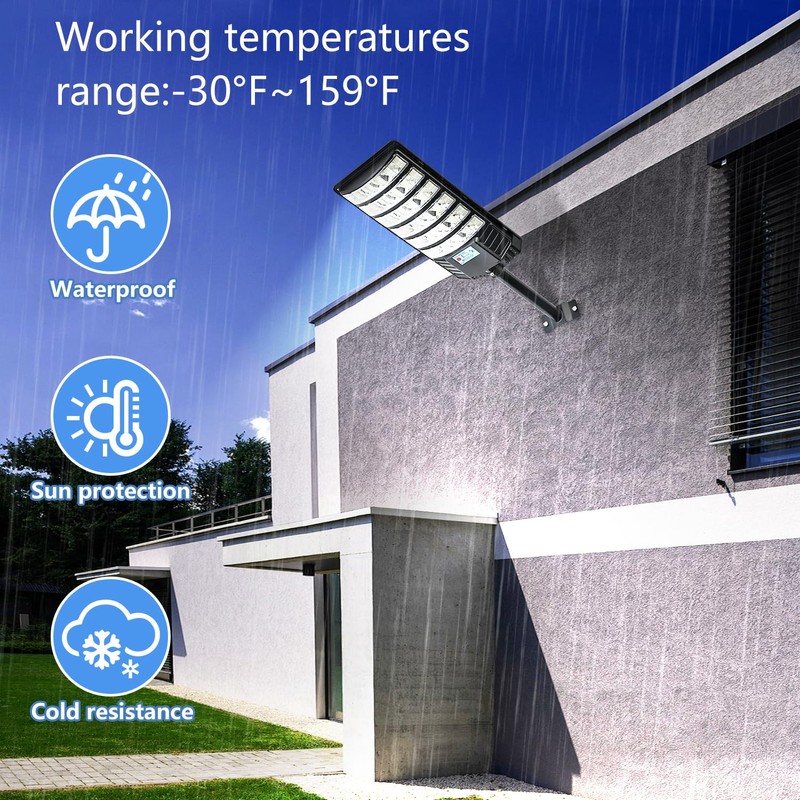 Solar Street Light with Motion Sensor, Solar Lights Outdoor Waterproof