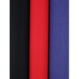 KCS 3 piezas de 15 x 18 pulgadas (38 x 45 cm), tela de punto de cruz, tela enrollada, 18 quilates, rojo, azul real y negro