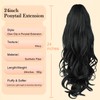 Black Ponytail Extension 24"Claw Clip Ponytail Extension Long Pony Tails