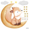 WANDKIND Fox on the Moon Wall Sticker V254 Hand Drawn