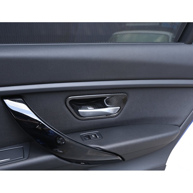 metyoucar Interior Door Handle Bowl Trim Carbon Fiber Style